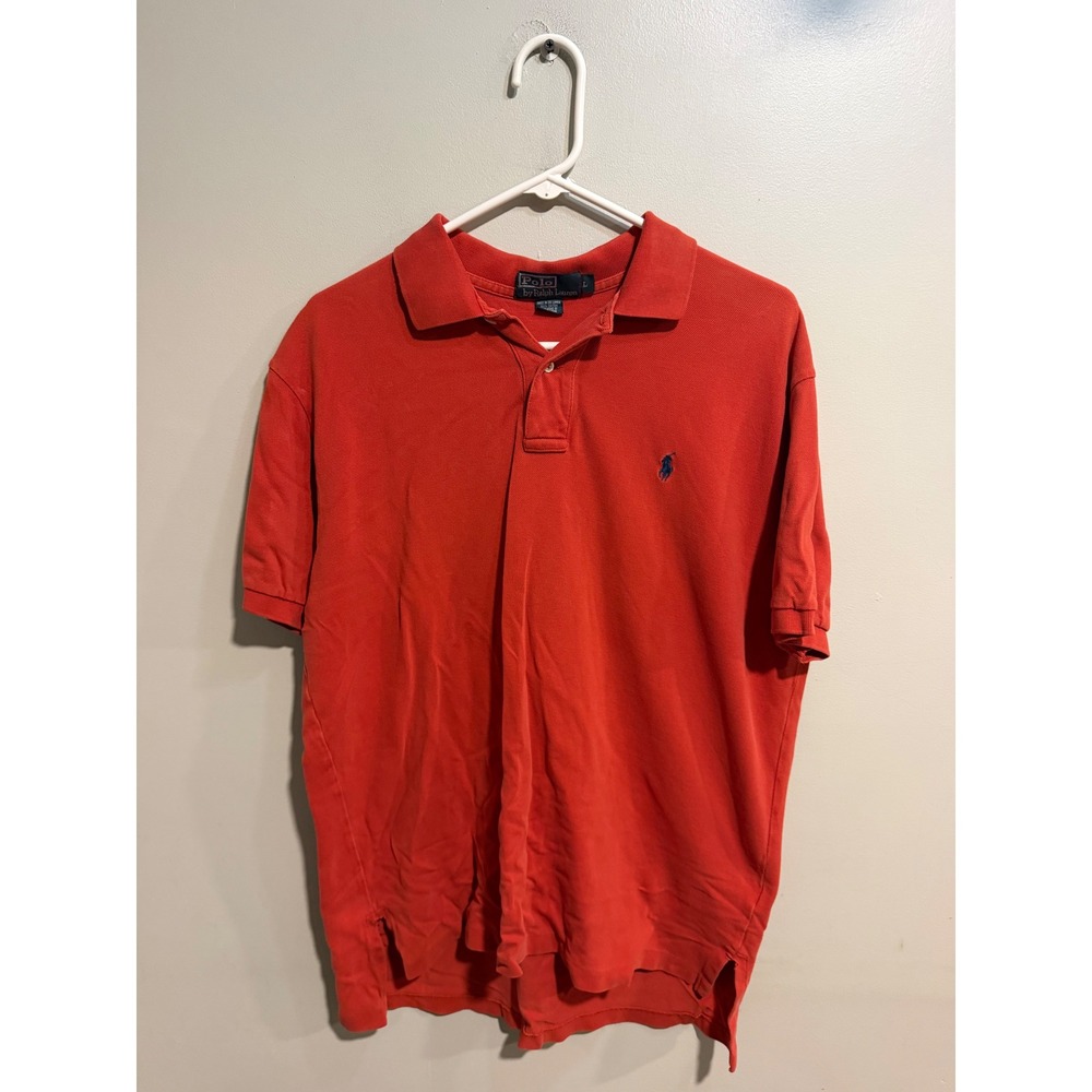 Polo Ralph Lauren Mens Red Short Sleeve Pique Cotton Polo Shirt Large Pony Logo